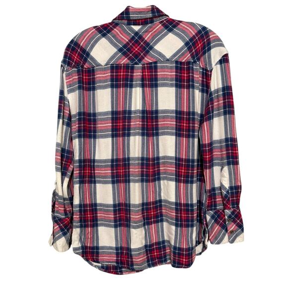 Rails Hunter Plaid Flannel Button Up Shirt in White Pink and Blue M - Picture 8 of 10
